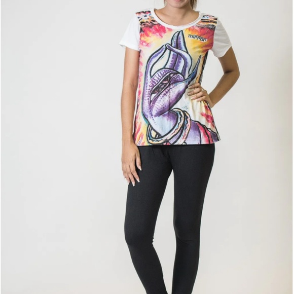 New Sure Design Hand Of Buddha Cotton T-Shirt Sz L - Picture 2 of 3